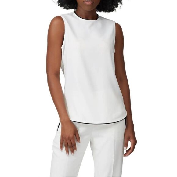 Equipment Lyle Contrast Trim Sleeveless Top M - Picture 1 of 5